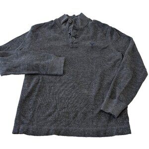American Eagle Men's Mock Neck Sweater Medium Charcoal Gray